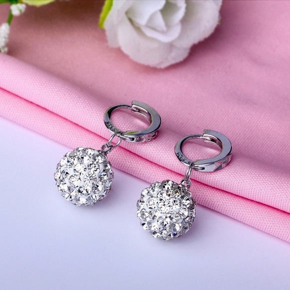 925 Stamped Silver Shambala Huggie Hoop Earrings - Picture 2 of 8